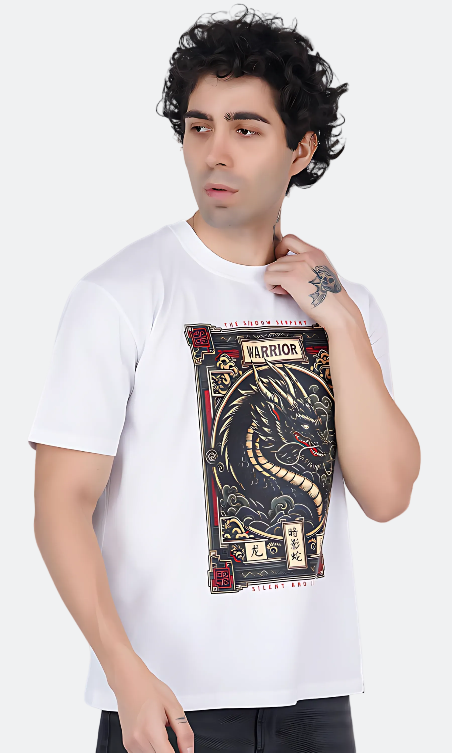 Dragon Warrior White Oversize T-shirt