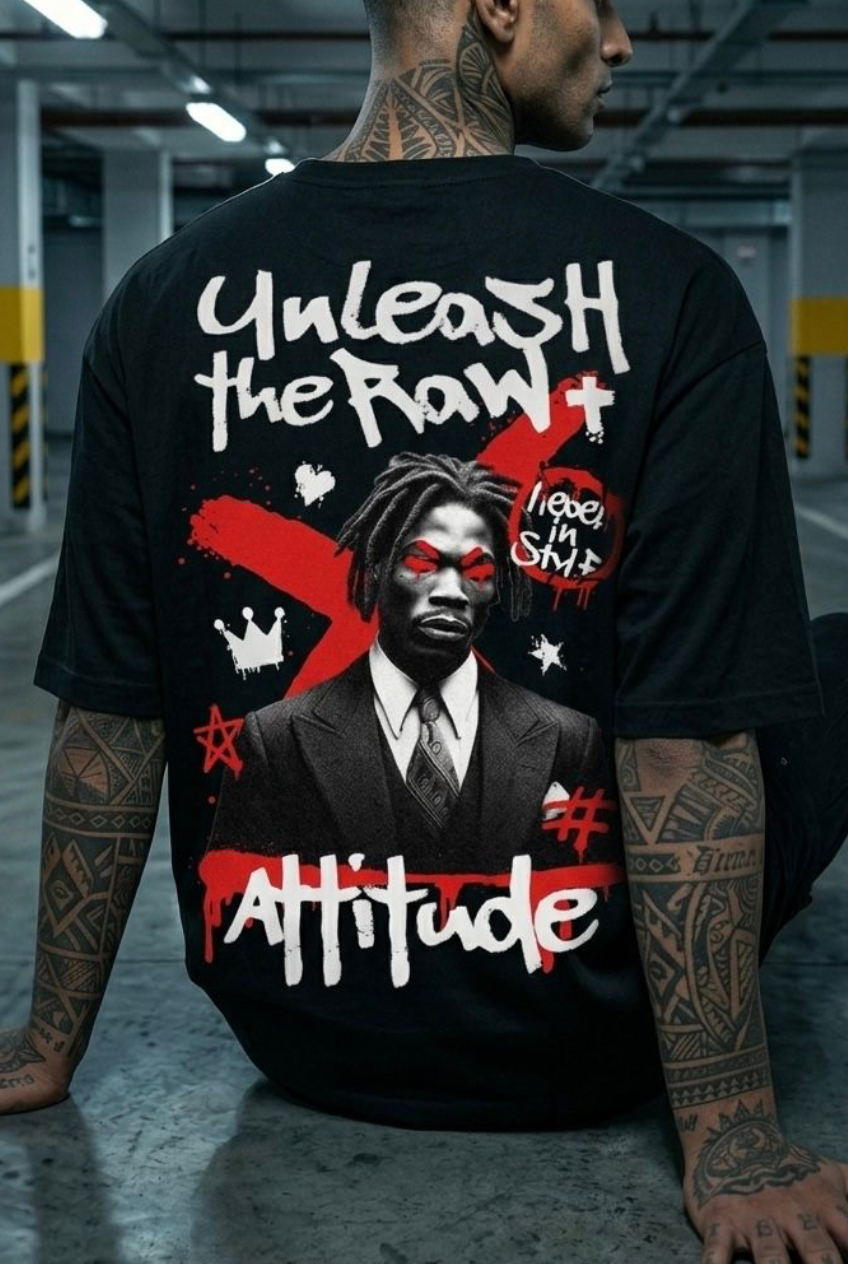 Attitude black Oversize T-shirt
